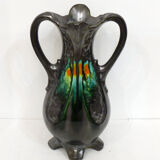 Amphora vase in metallic stoneware