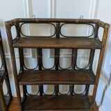 Pair of rattan shelves