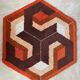 Midcentury Rare Carpet or Rug Hexagon, Denmark, 1960s