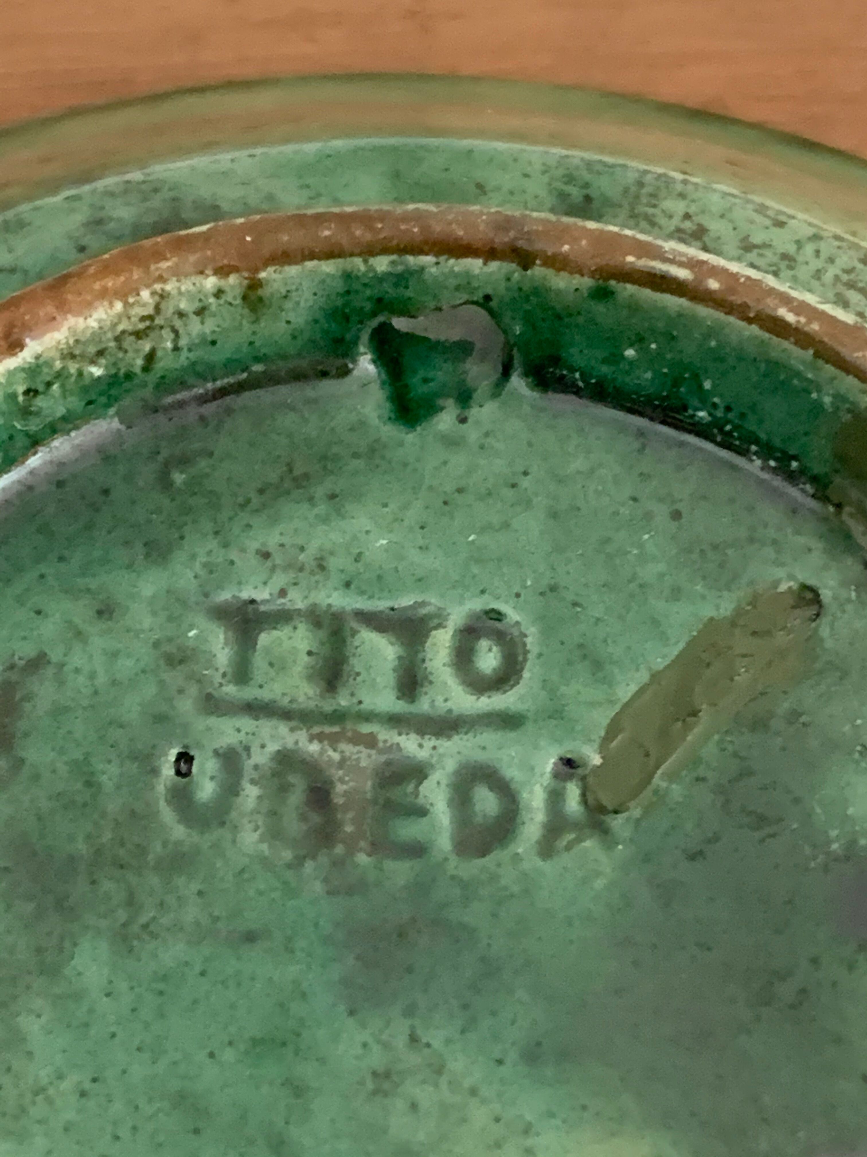 Tito Ubeda Spanish green ceramic fruit cup