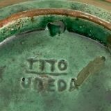 Tito Ubeda Spanish green ceramic fruit cup