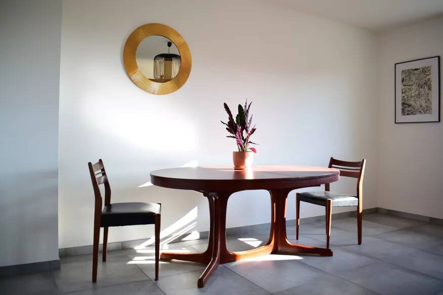 Vintage Baumann style dining table from the 1960s-1970s