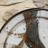 Decorative glazed stoneware plate by Patrick Rollet