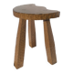 Brutalist Tripod Stool — Solid Wood — Handcrafted (circa 50-70)