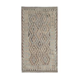 Tapis kilim en laine grise tissée à la main- 195x107cm