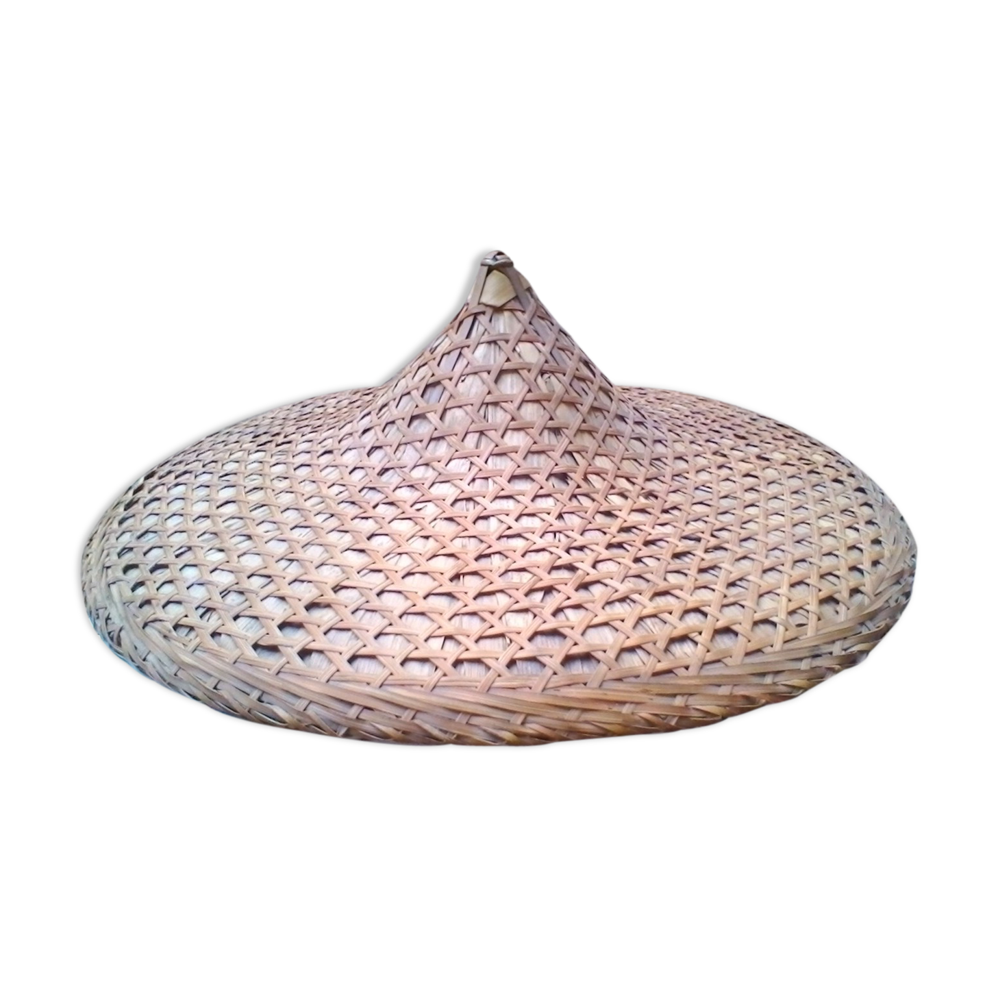 Vintage Asian hat braided palms and bamboo for decoration