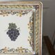 Vintage italian wall decorative plate tiffany yellow grape 30x30cm