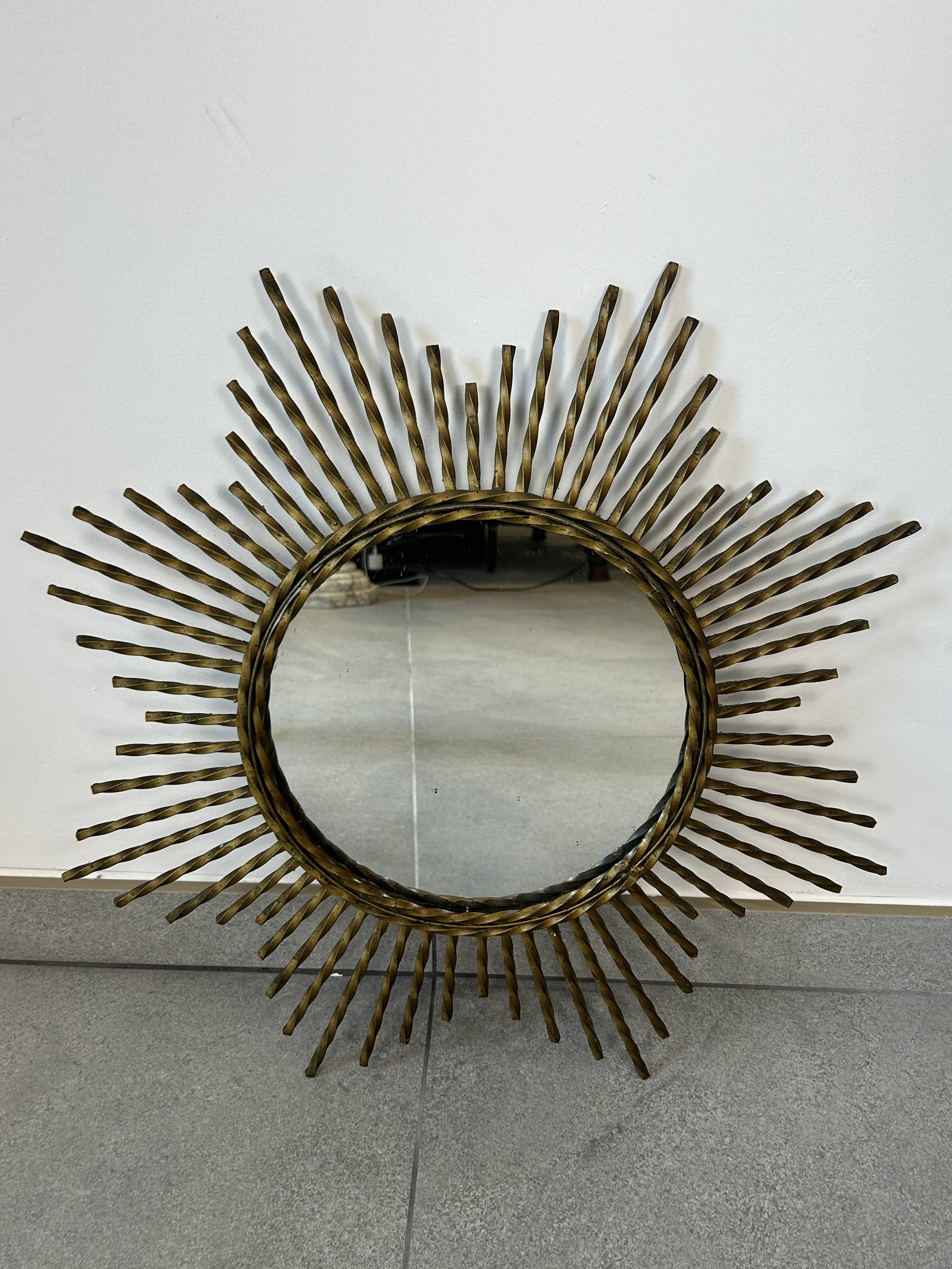 Wrought iron sun mirror