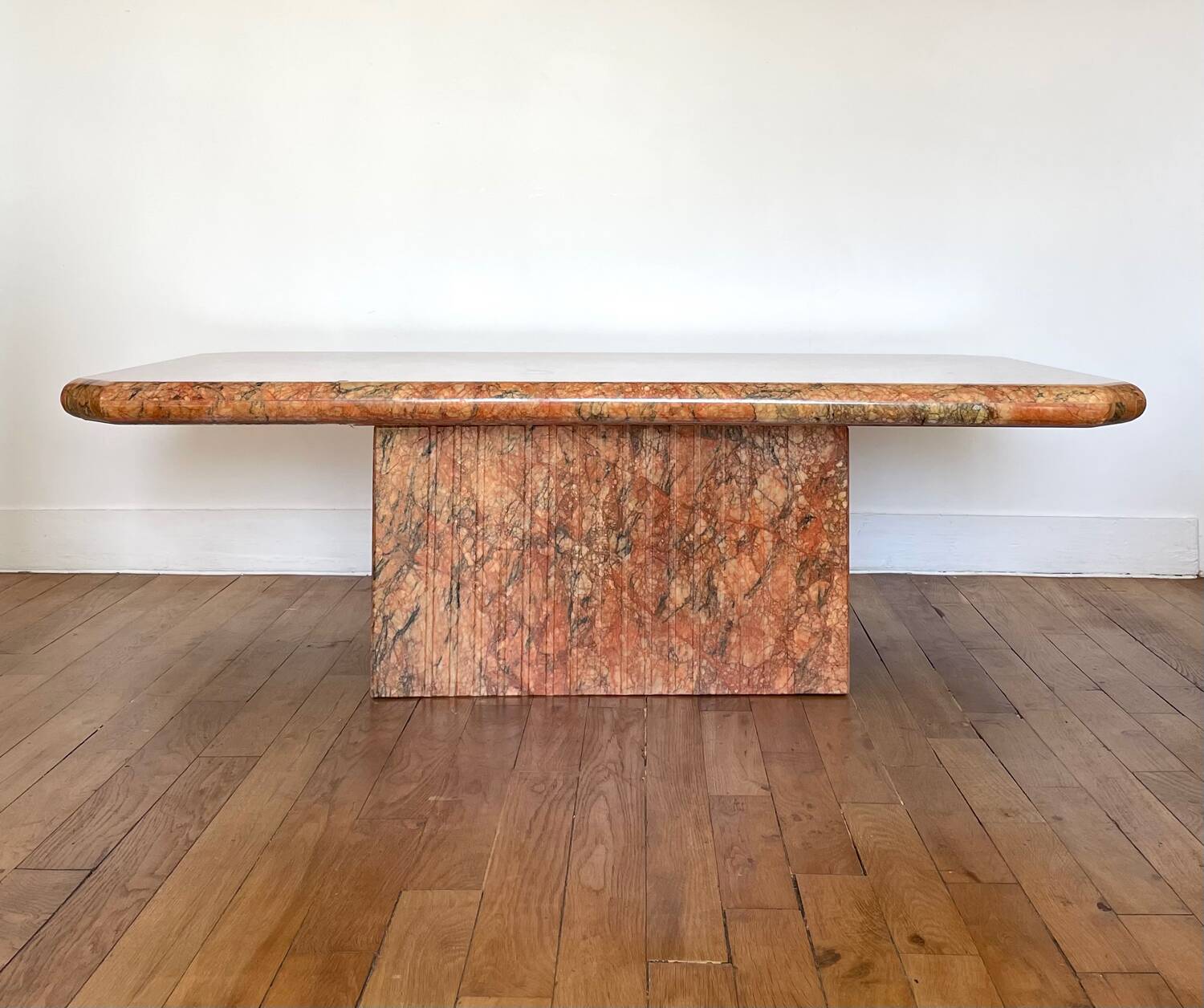 Pink marble coffee table