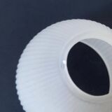 White frosted glass lampshade with pleated effect