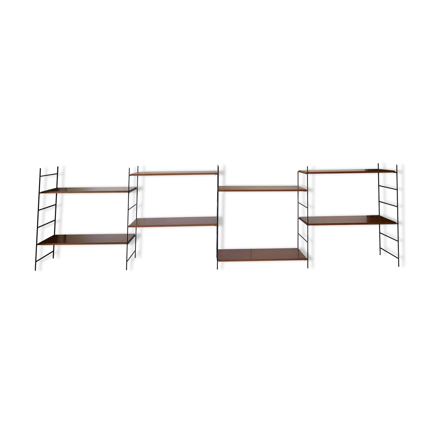 Vintage wooden string shelves