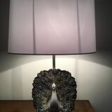 Ceramic peacock lamp from the 70s