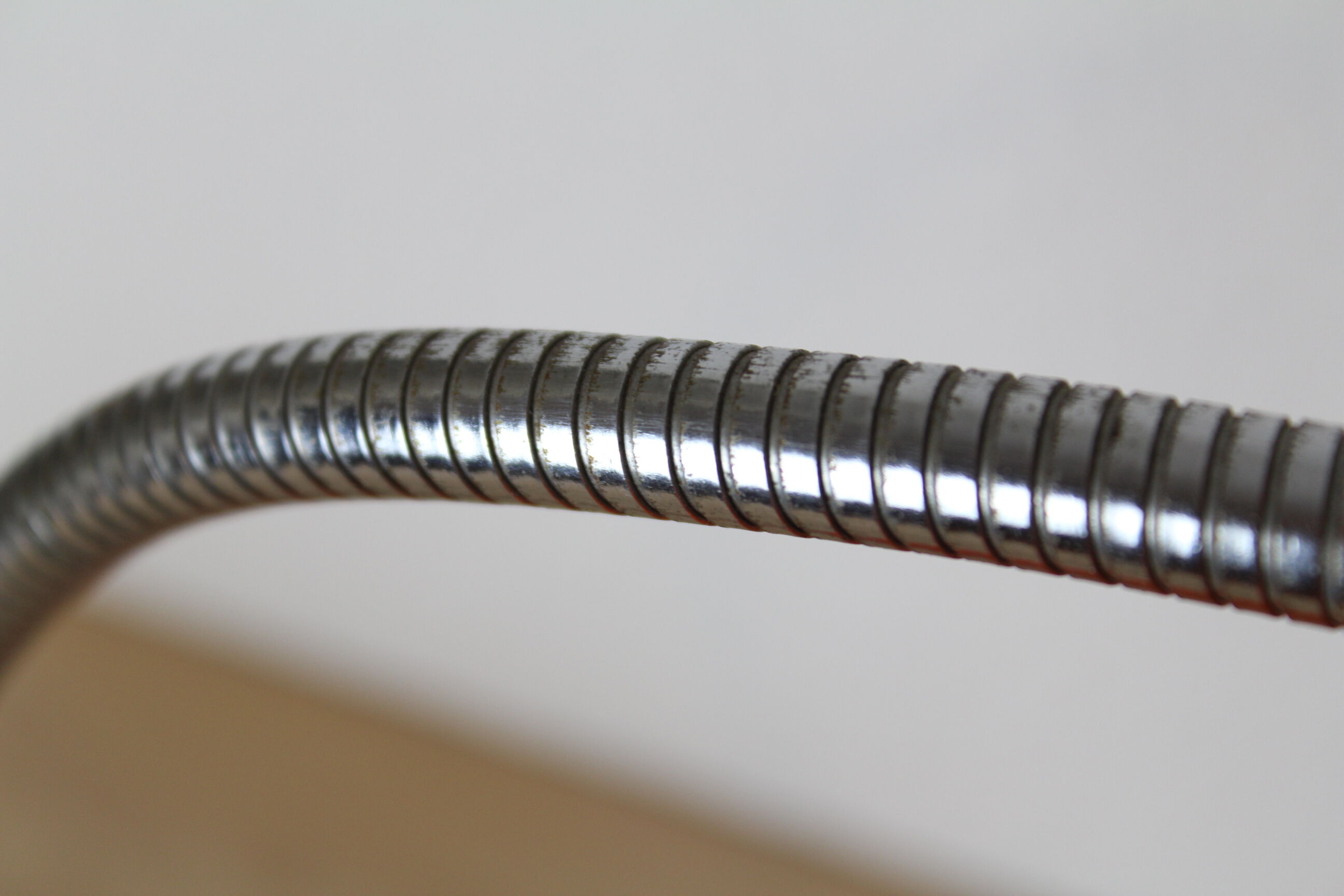 Orange and chrome metal desk lamp