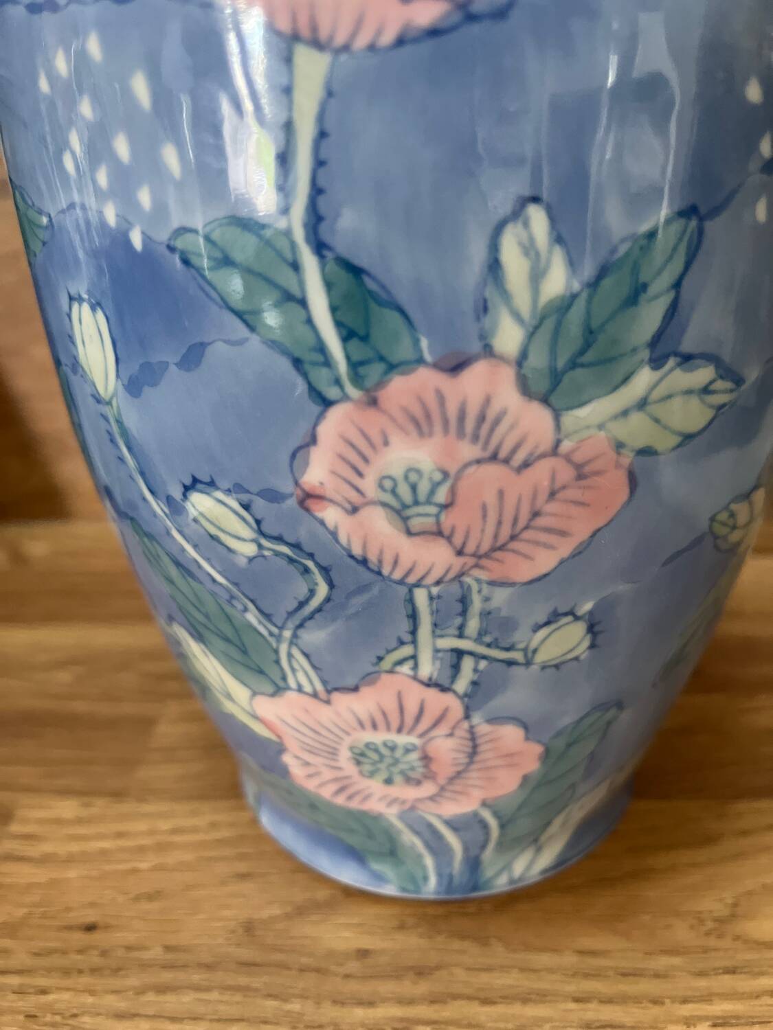 Vintage blue and pink vase