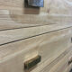 Exotic wood chest of drawers 1980 bronze handles