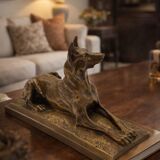Bronze sculpture "German Shepherd" by Charles Virion (1865-1946)