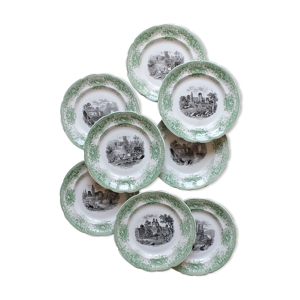 8 assiettes parlantes à dessert