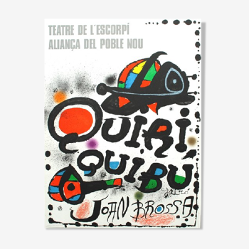 Affiche lithographique originale de Joan Miro, QUIRIQUIBU, 1976.
