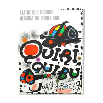 Affiche lithographique originale de Joan Miro, QUIRIQUIBU, 1976.