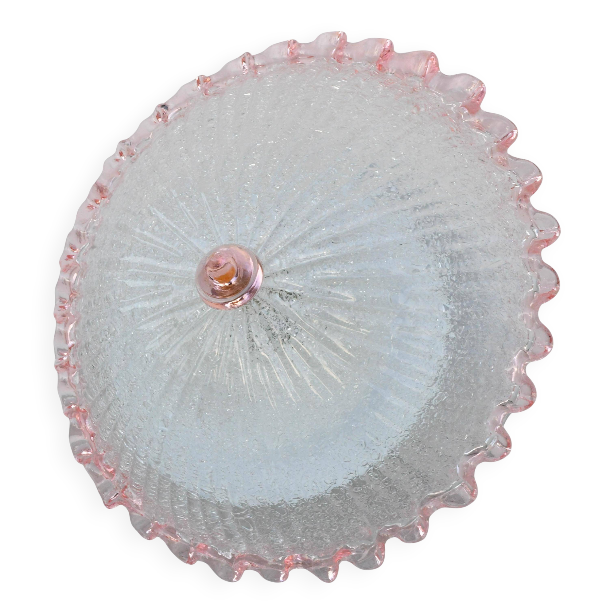 Charming Italian pink Murano glass ceiling fixture, Murano, 1970