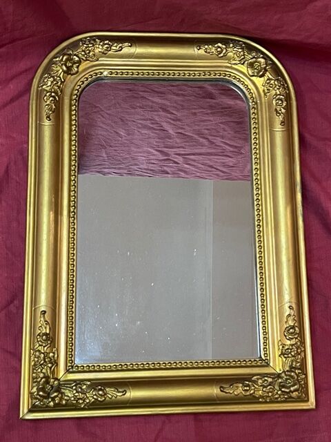 Small mirror of fireplace stucco gilded wood XIX eme 40x55cm