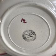 lot de 6 assiettes creuses Longchamp roses années 30-40