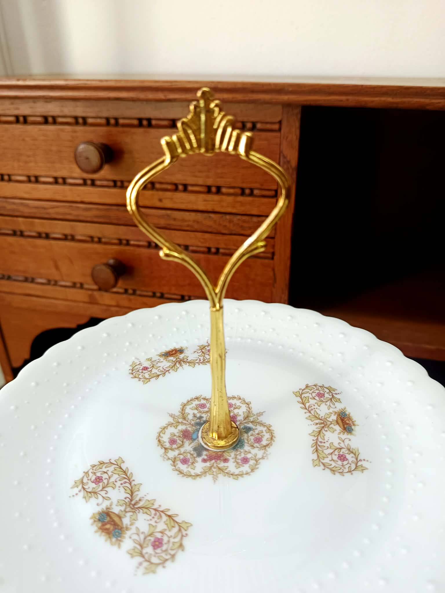 Antique porcelain cake stand