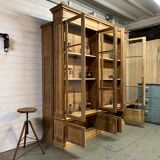 Showcase bookcase early XX th in solid oak