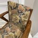 Fauteuil vintage bois et tissu fleuri
