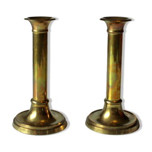 2 bougeoirs en laiton