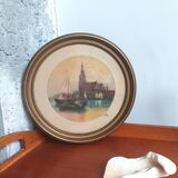 Small signed marine landscape painting