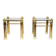 Set of two bedside tables - brass legs - black glass top - vintage style - 1970s