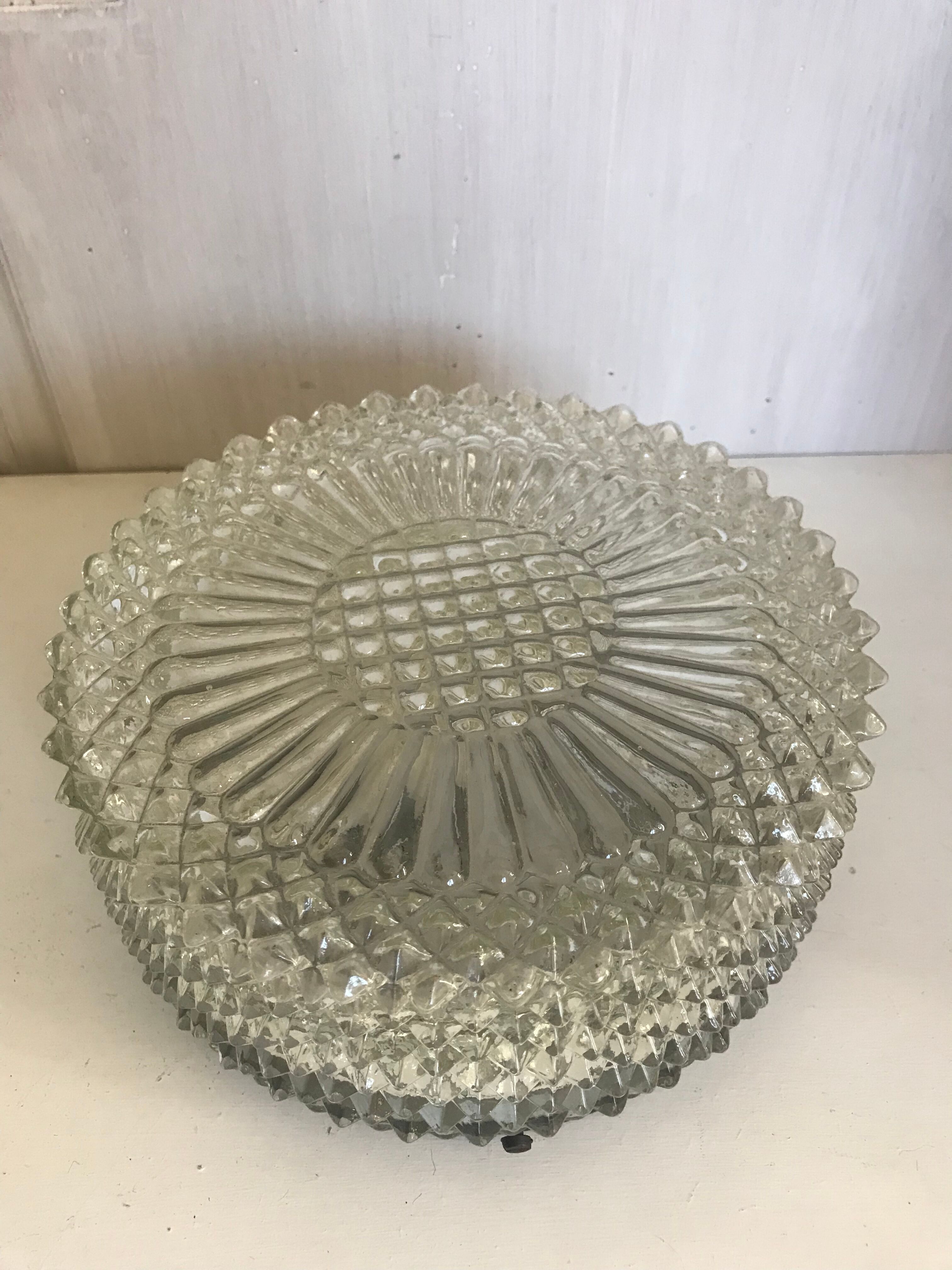 Glass ceiling light circa 1960