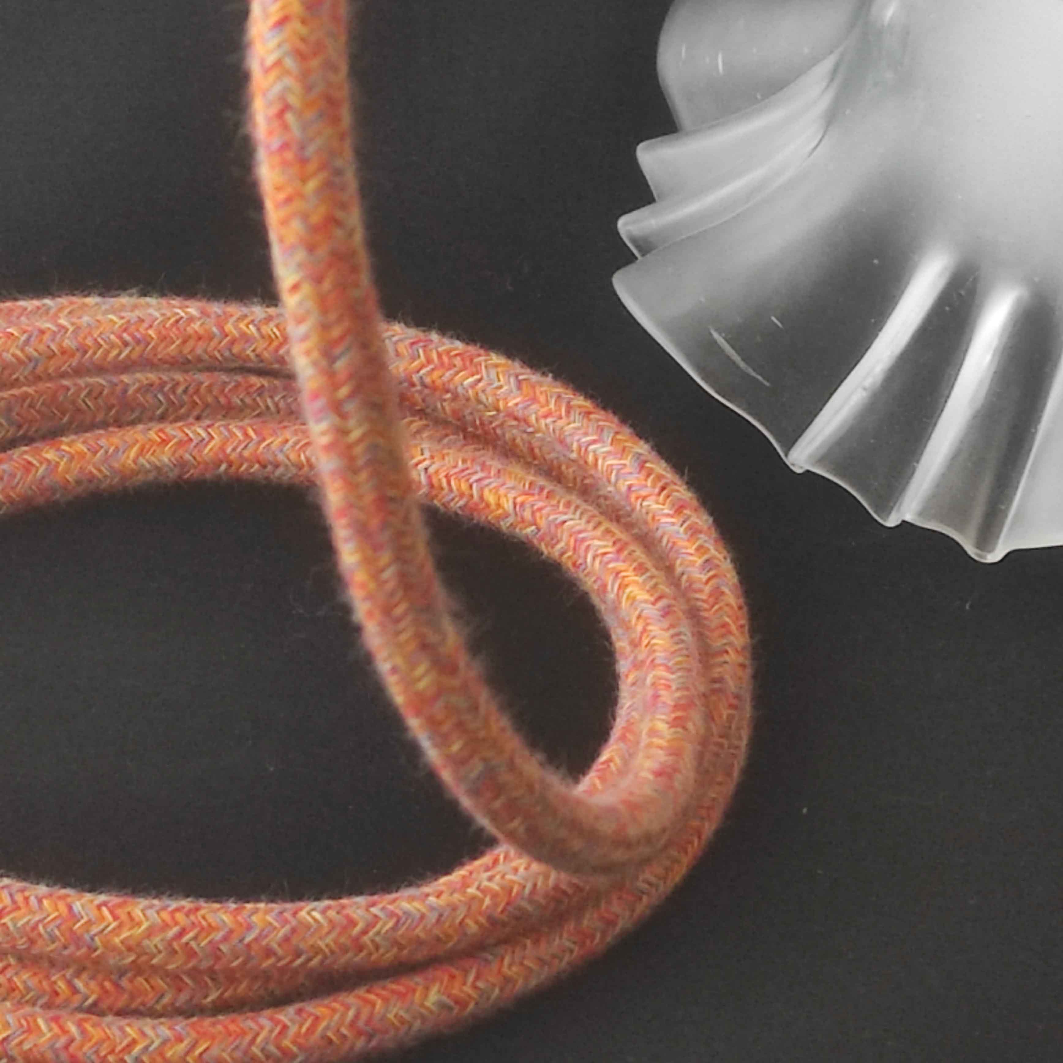 Opaque glass corolla lamp with garlands