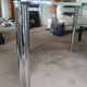 Dining table in chromed steel and smoked glass top, 1969
