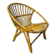 Adult basket armchair in vintage wicker rattan 1960s