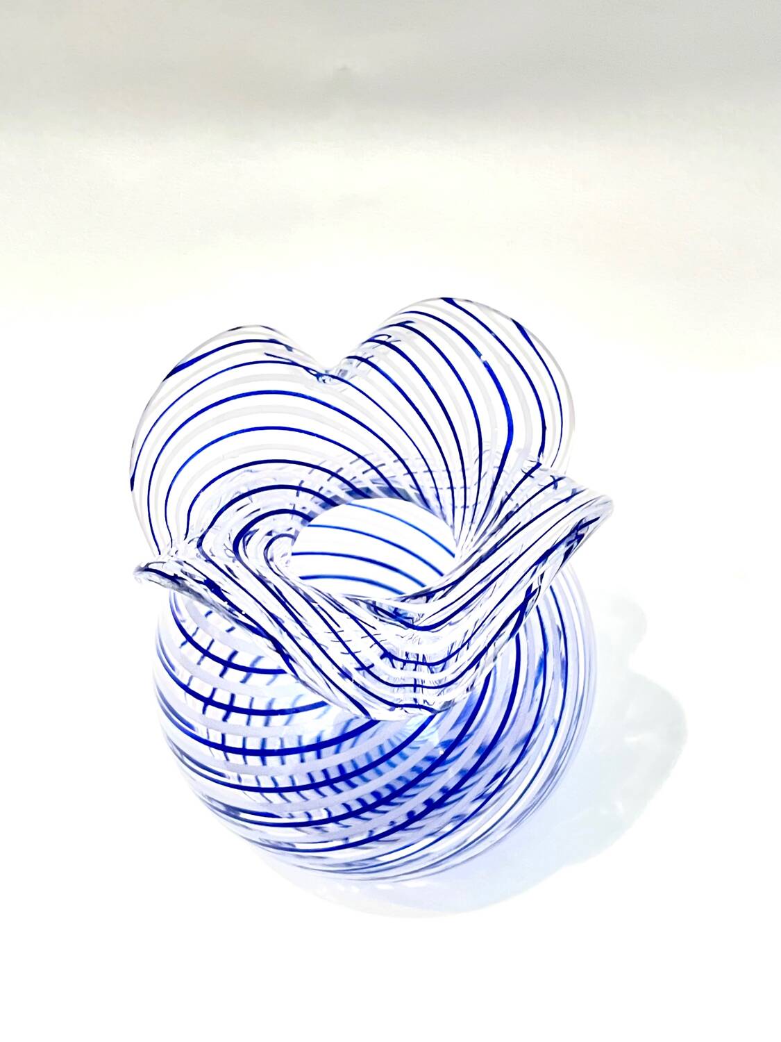 Murano filigree glass vase