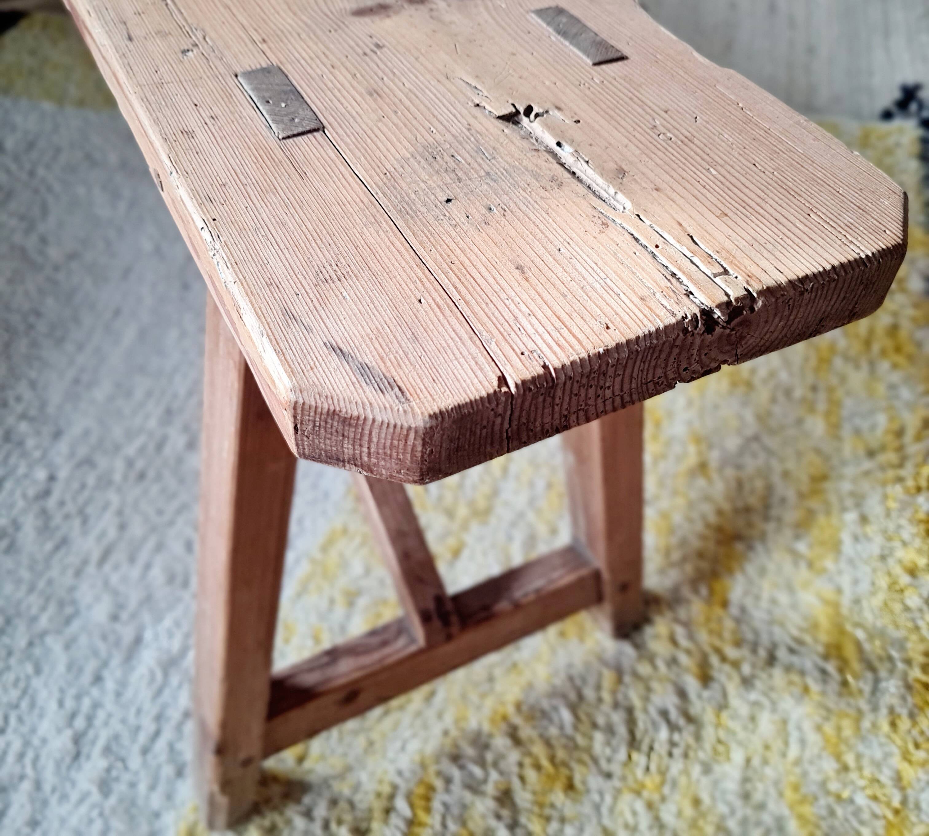 Old wooden farm bench L140