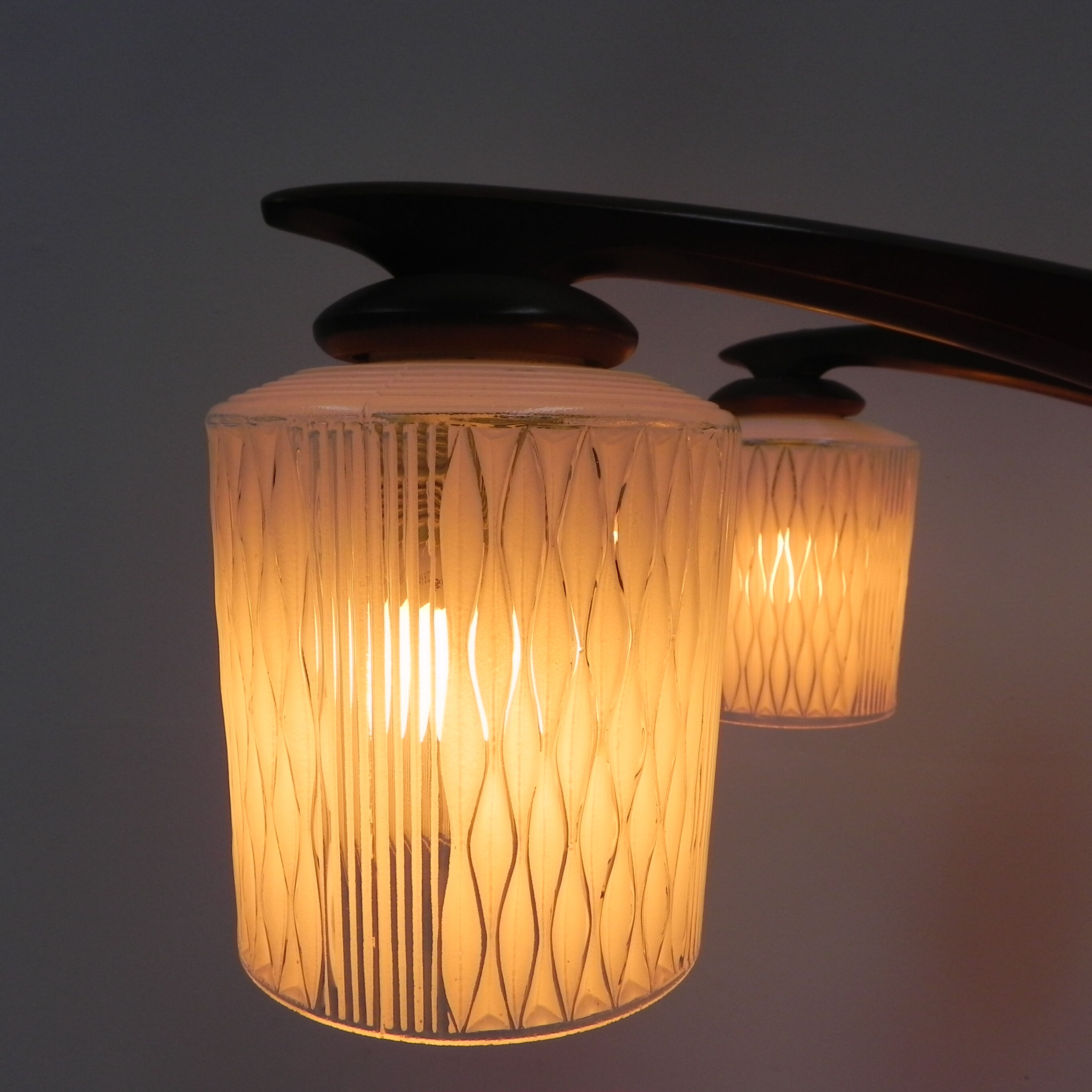 Vintage hanging lamp with 5 glass shades