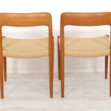 2 dining chairs model 75 by Niels Otto Moller 50/60