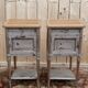 Pair of bedside tables – Louis XVI style – Painted wood, oak, brass, po