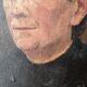 Oil on wood old portrait decoration antique countryside baroque molded