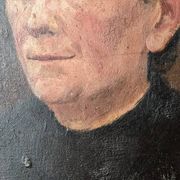 Oil on wood old portrait decoration antique countryside baroque molded