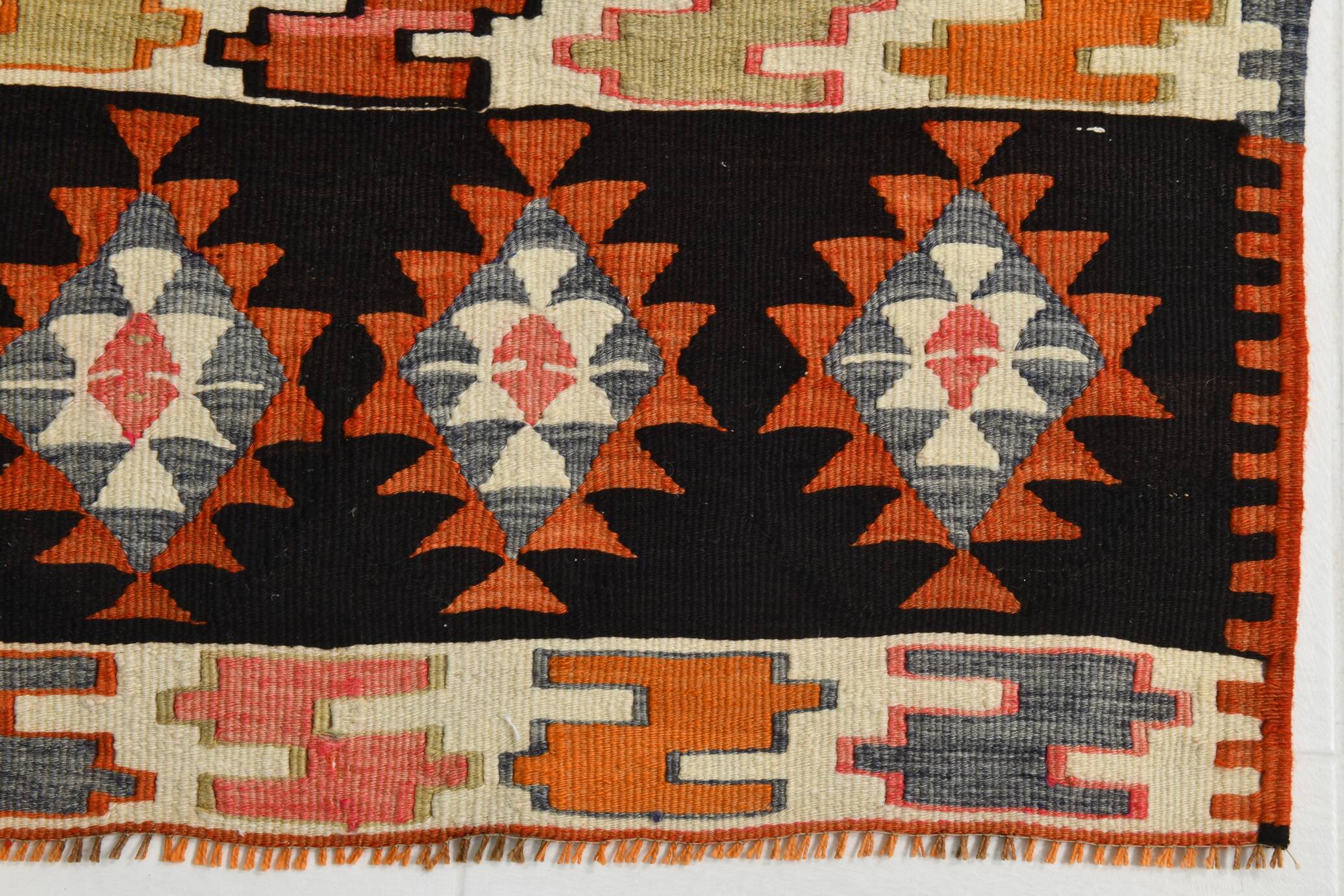 3x10 Boho Style Kilim Runner Rug, Peach Orange Vintage Runner, 73x296 Cm
