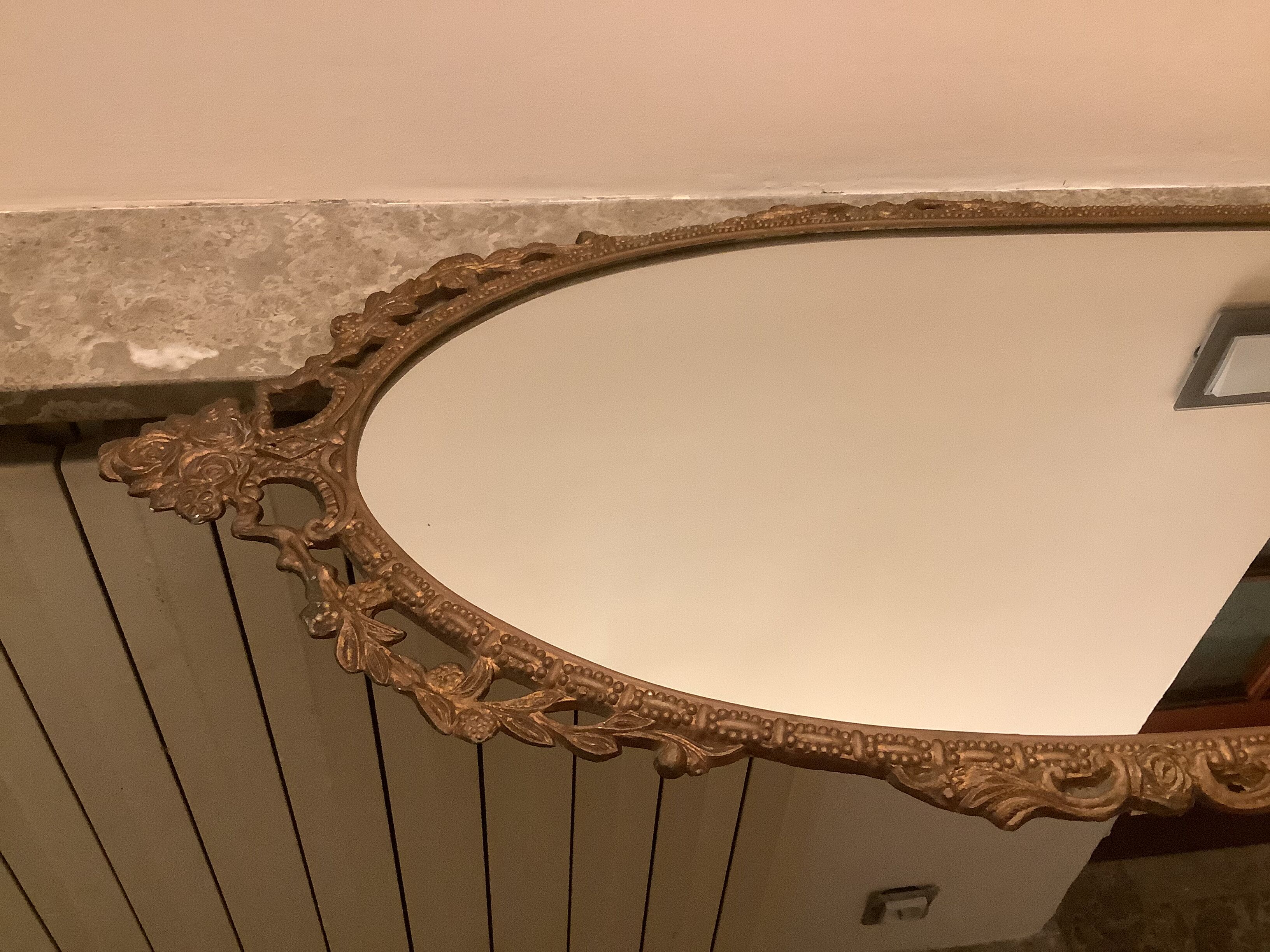 Old metal mirror 68x36cm