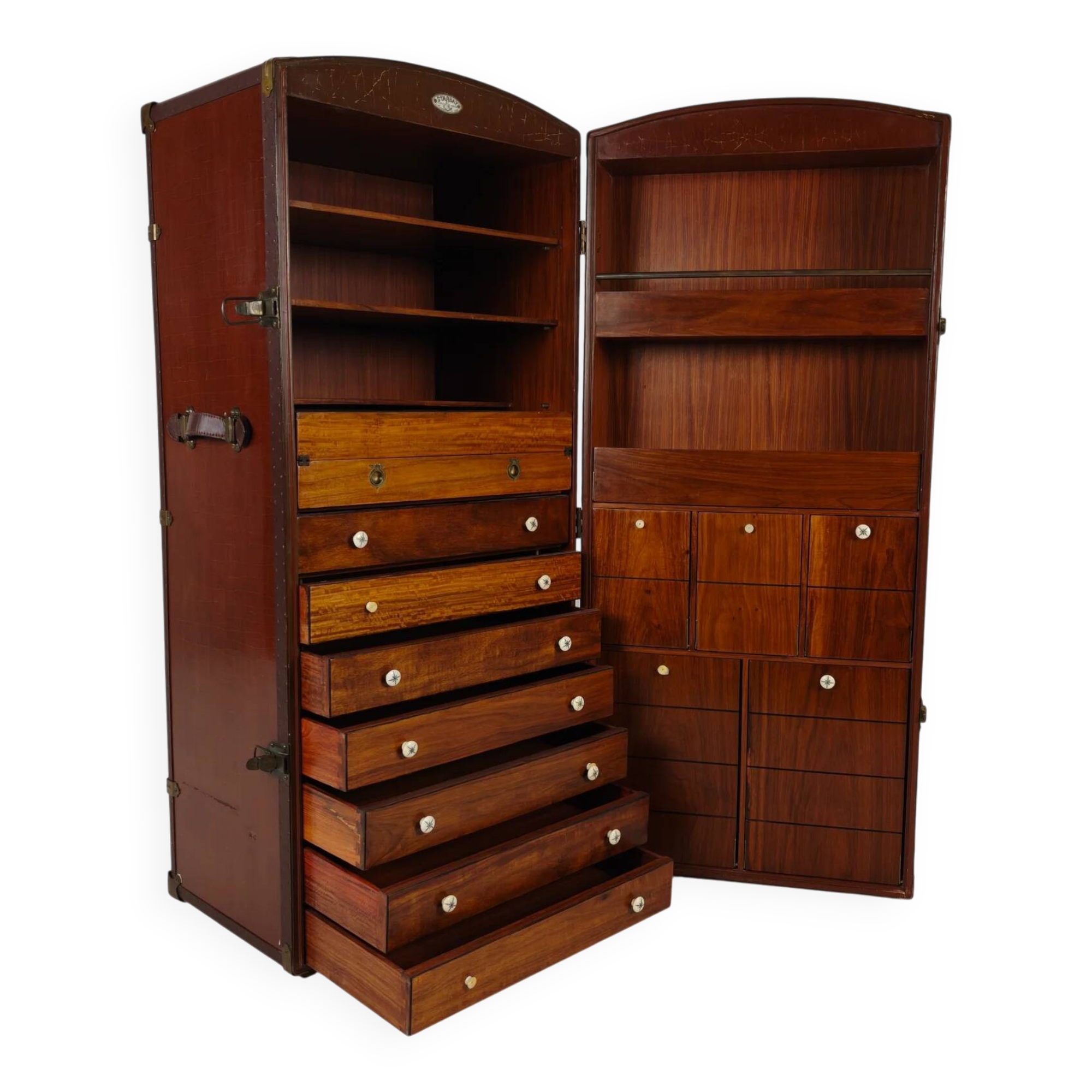 Starbay nautical steamer trunk campaign desk – 20th century