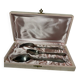 Set of antique silver-plated cutlery for children.