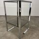 Chrome metal and smoked glass side table, 70s, side table