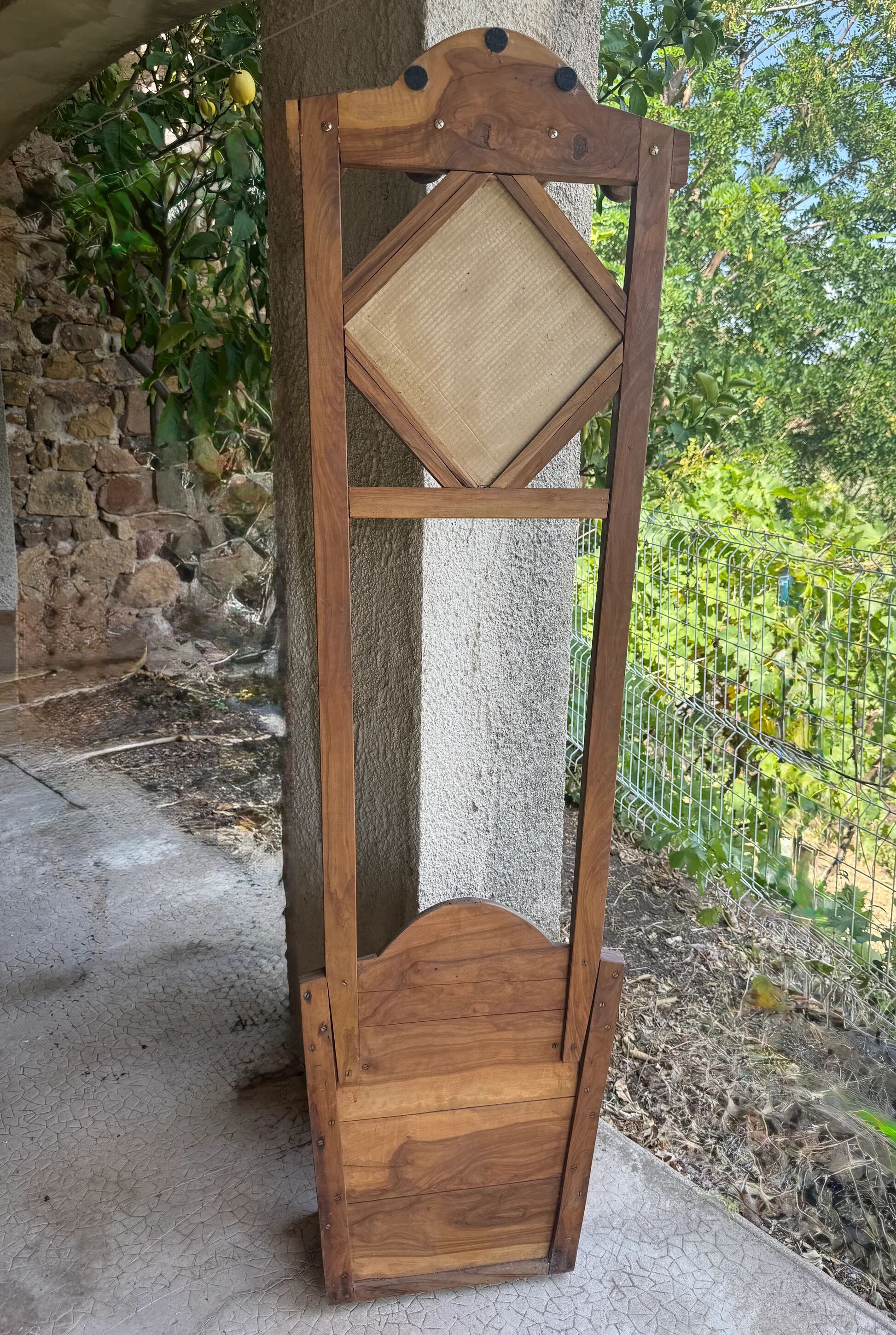 Coat rack / coat stand and umbrella stand in olive wood