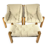 Jean Gillon  “Amazonas” 2 Lounge Chairs and Ottoman  (set of 3) for Italma